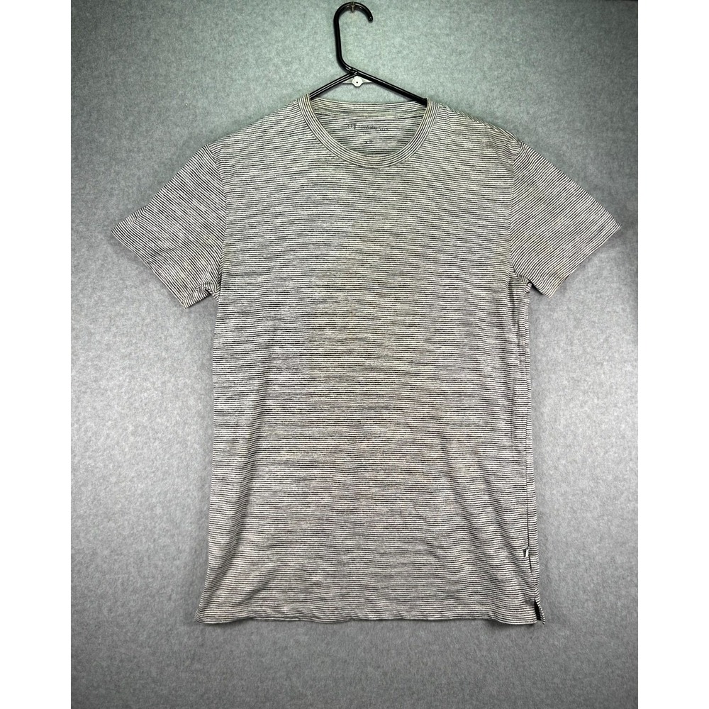 7 Diamonds Core T-Shirt Men's XS White Black Striped Short Sleeve Crew Neck
